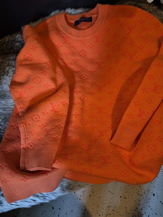 Louis Vuitton Other - Louis Vuitton Orange Embossed Monogram Sweater